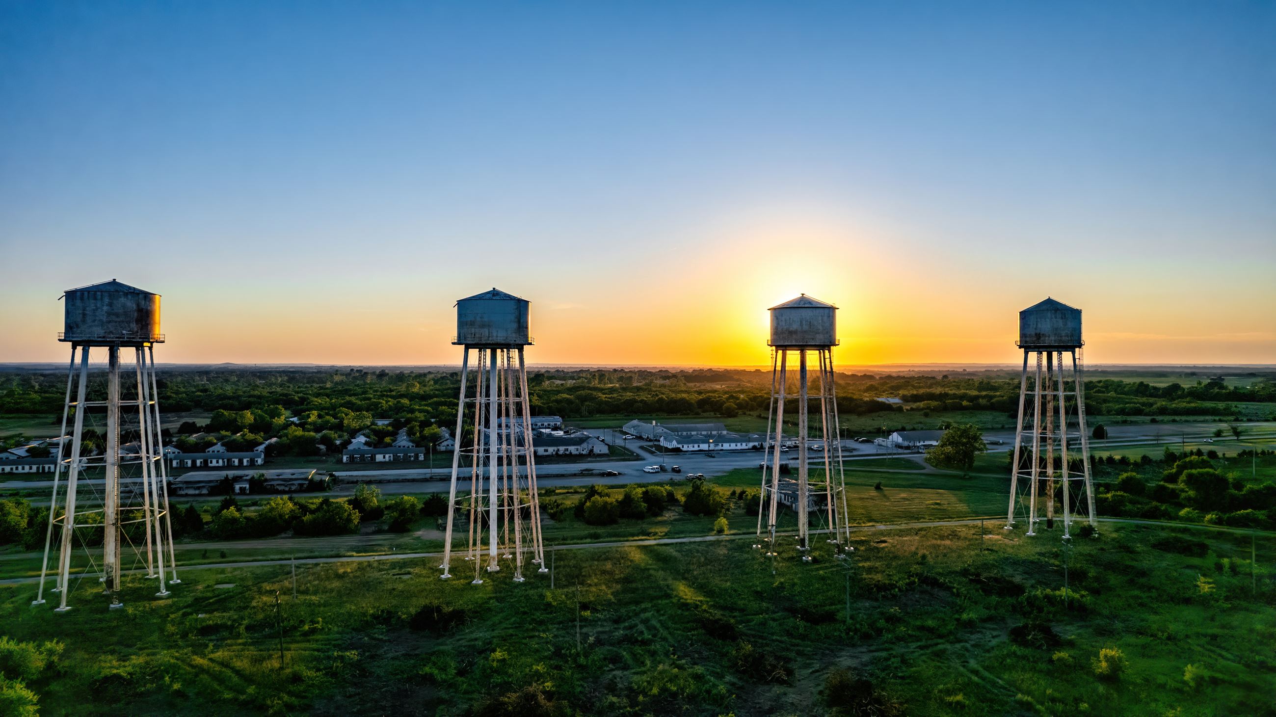 Sunflower water towers