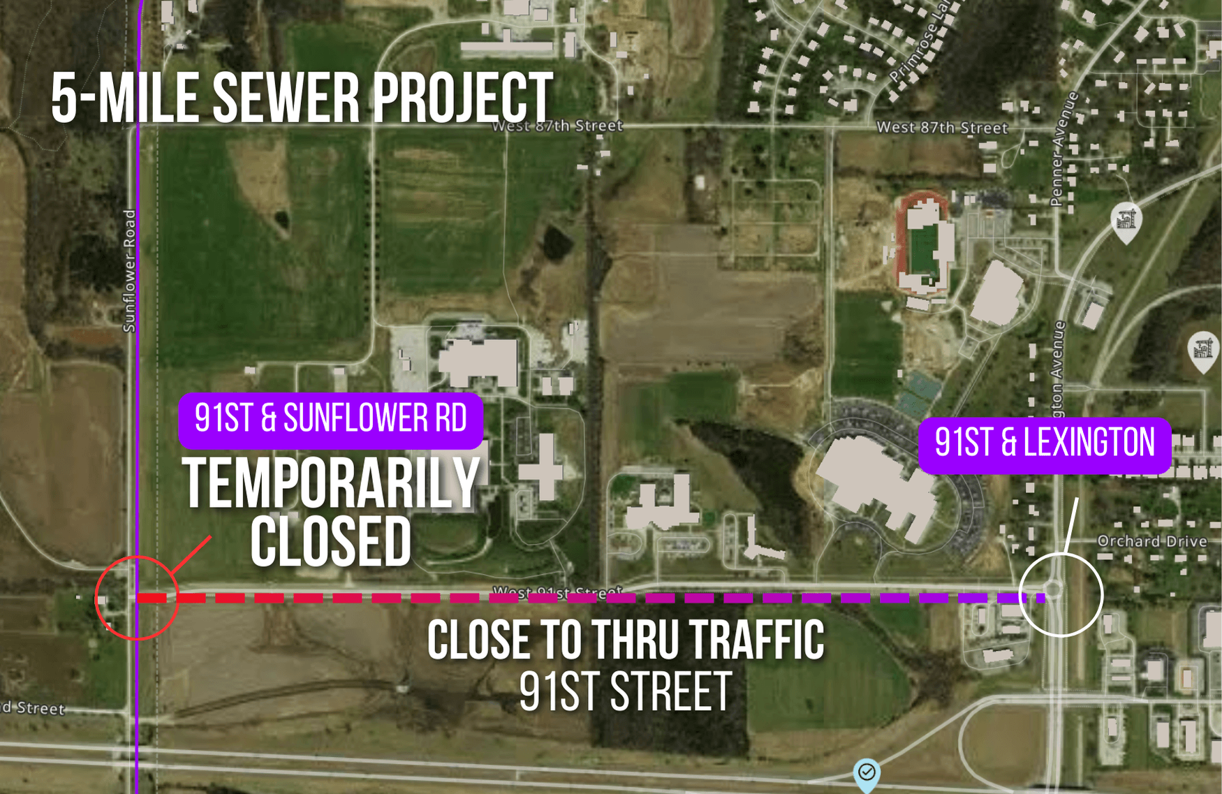 91st Sunflower Closure Street Project Maps