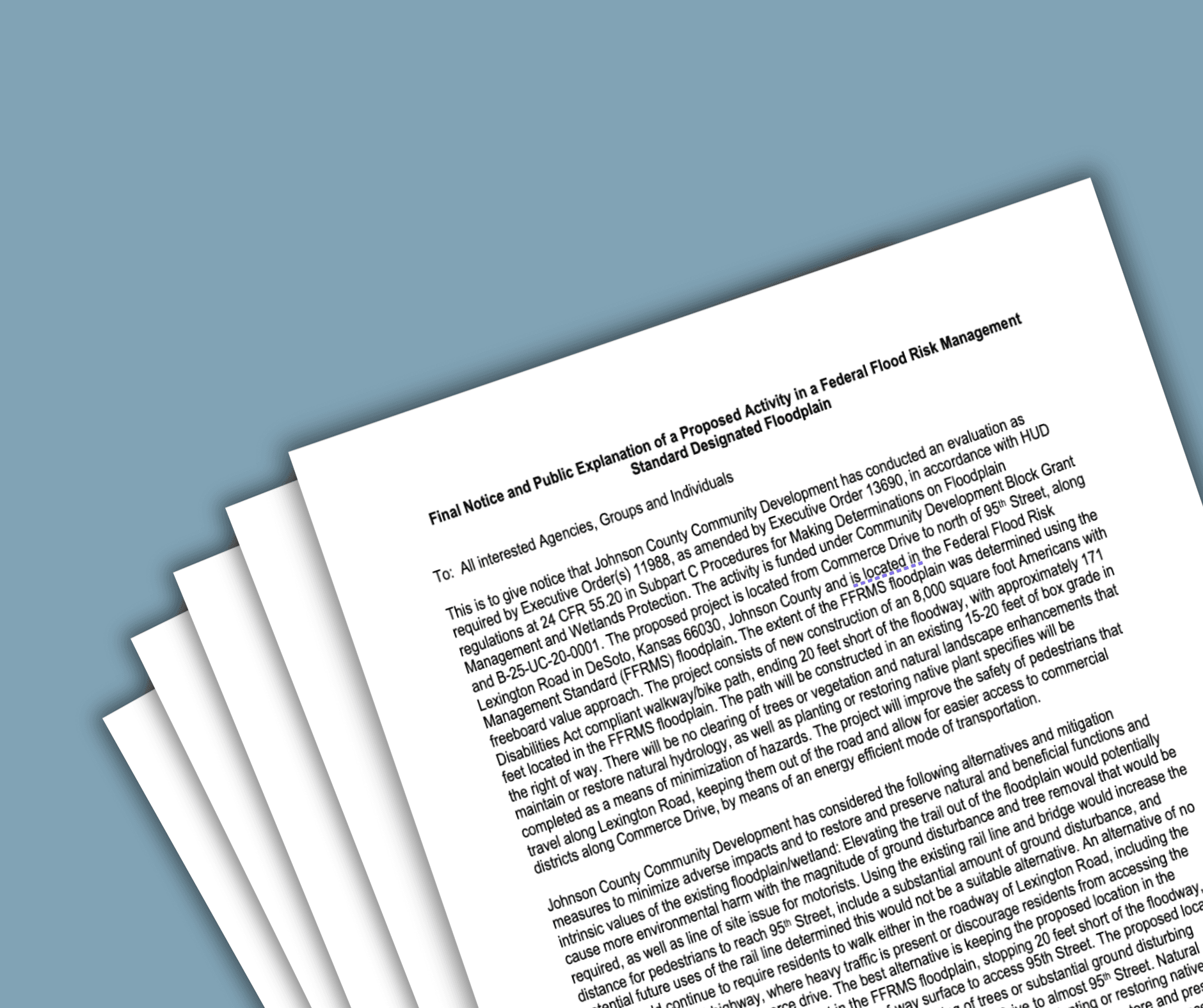 Image of document on a blue background 