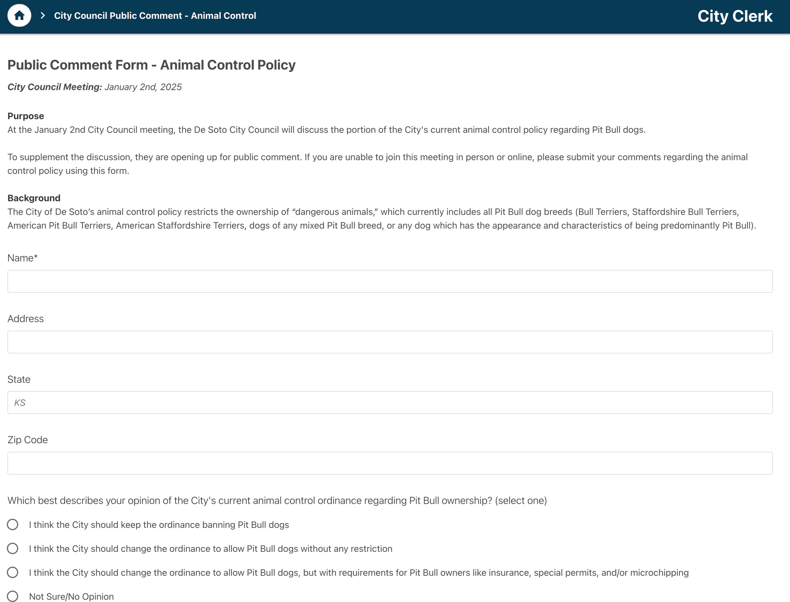 Pit Bull Public Comment Graphic