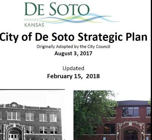 Cover of the Strategic Plan. Historic and current City Hall